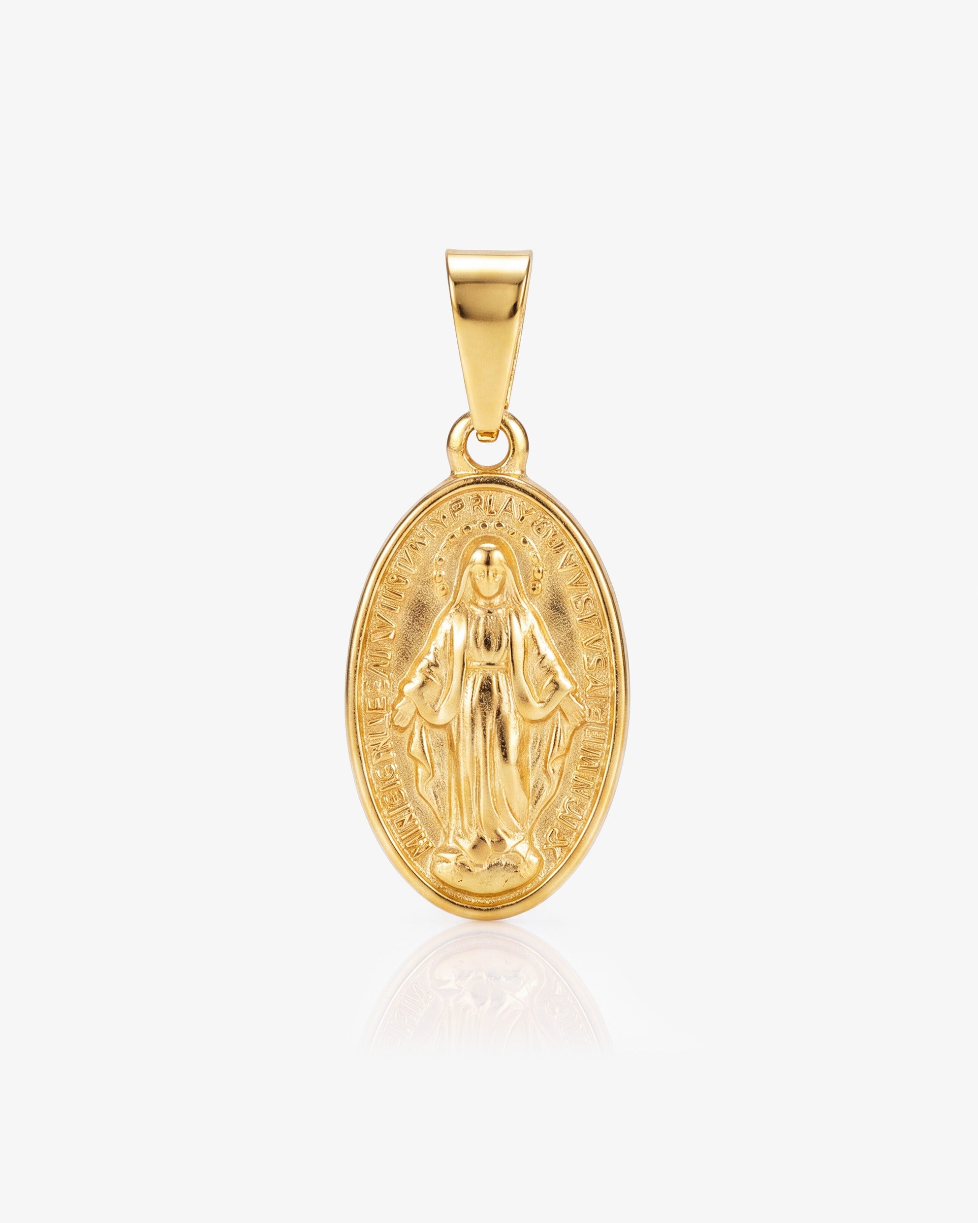 Charm MINI VIRGIN de oro con medalla ovalada y anilla